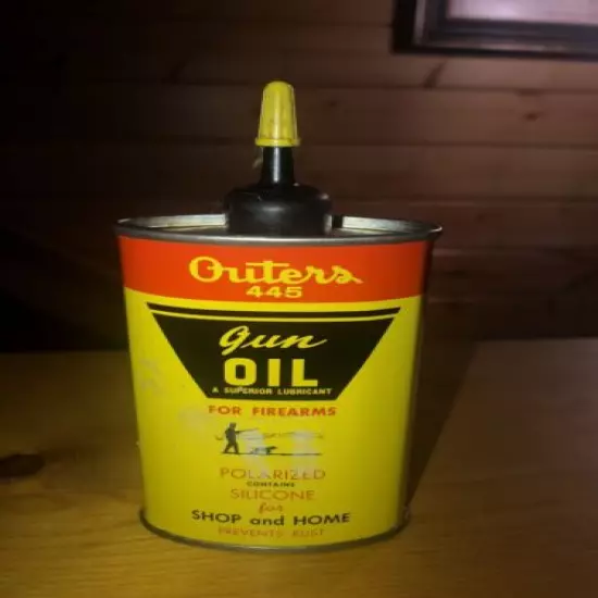 Vintage OUTERS 445 Lead Spout Top Gun Oil Can Clean, NICE!!