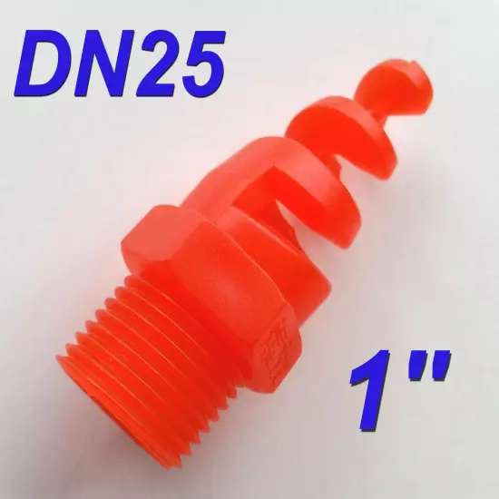 50 pcs New 1" DN25 Polypropylene PP Spiral Cone Spray Nozzle 1 " BSPT