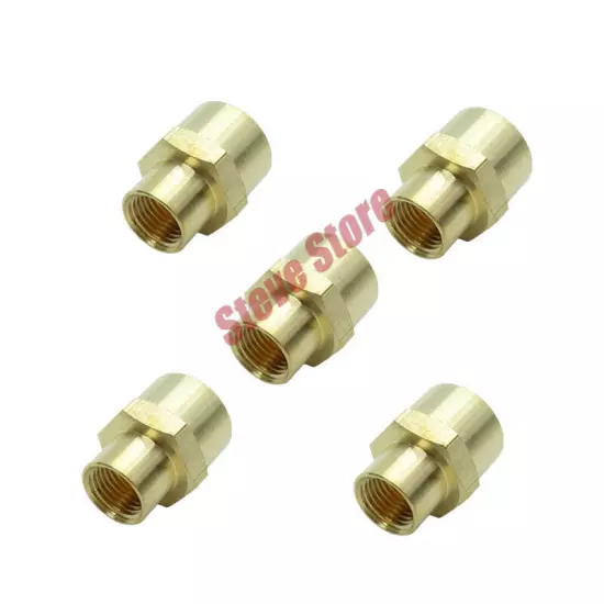 5Pcs 1/8"NPTX1/4"NPT Thread Female Hex Coupling Connector Reducer Pipe Fitting