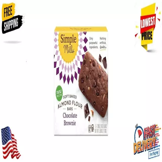 Simple Mills Almond Flour Snack Bars (Chocolate Brownie) with Organic Coconut Oi