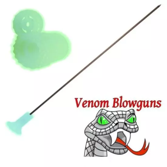 25 GLOW IN DARK .40 cal ProLength 5" Target Blowgun Darts & Peep VENOM BLOWGUNS