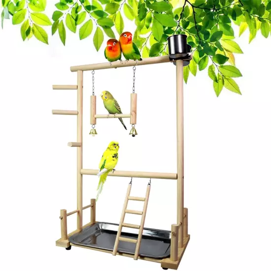 Bird Life Activity Center, Pet Stand Platform Parrot Toys for Small Birds, Bi...