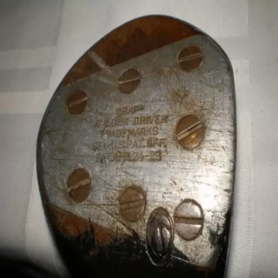 Antique 1923 20's BULGER BAP Carved Wood Golf Club DUCK DECOY Paperweight E M A