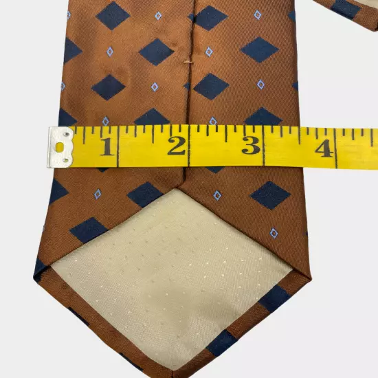 Gianni Filacci Brown Black Diamond Geometric Italian Silk Tie Men's 3.5" x 59"