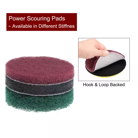 6pcs Drill Power Brush 3 inch Tile Scrubber Scouring Pads 320-400 Grit