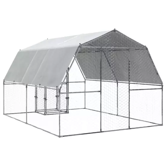 Tidyard Bird Cages 2 pcs with Roof and Door Galvanized Steel Portable I5B6