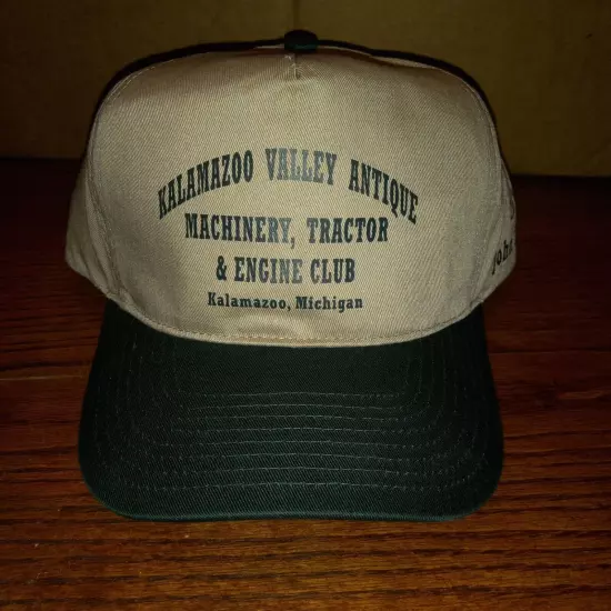 Kalamazoo Valley Antique Machinery Engine Club Cap Hat Trucker Tan Green