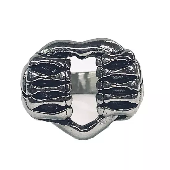 Stainless Steel Men’s Biker Style Ring Prisoner Of Love Hands Size 10- 15 Grams