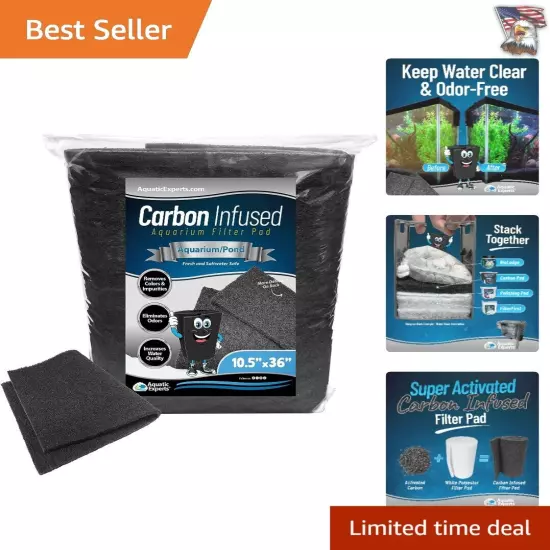 Durable Carbon-Infused Filter Pad for Fish Tanks and Ponds - Made in the USA