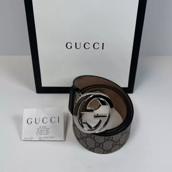 Gucci GG Supreme Buckle Belt Guccisama Tan 100/40 Includes (Original Reciept!)