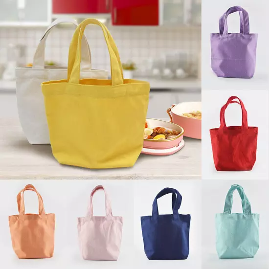 Foldable Shopping Bag Lunch Bags Canvas Tote Small Handbag Grocery Food Storage