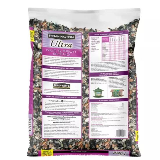 Pennington Ultra Fruit & Nut Blend, Dry Wild Bird Seed and Feed, 6 lb 1 Pack Bag