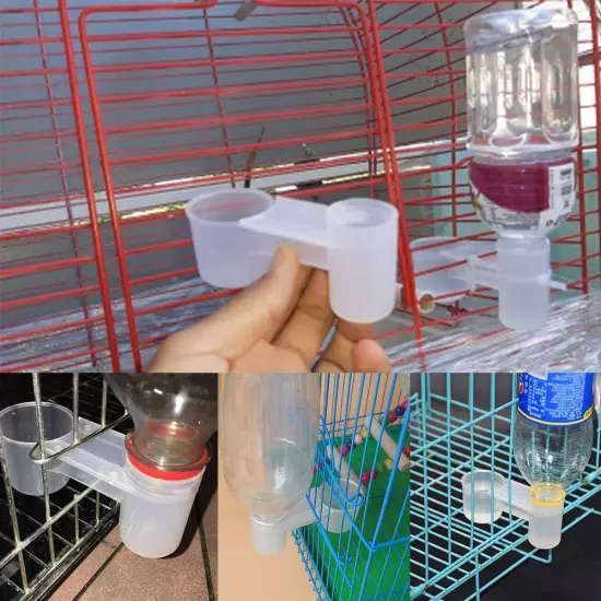 20 Pcs Bird Drinker Feeder Plastic Soda Pop Water Bottle Cup Ideal for Chicken P