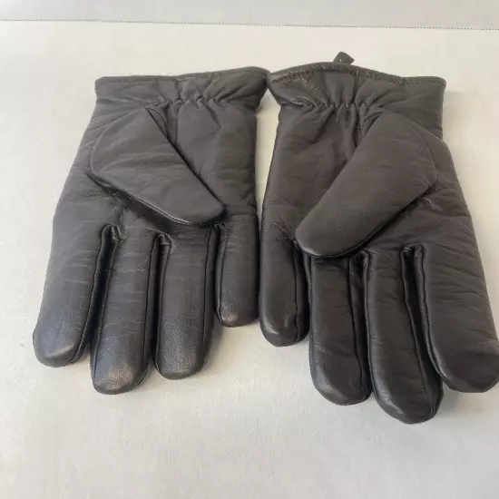 Ladies Soft Brown Cow Hide Leather Driving Gloves