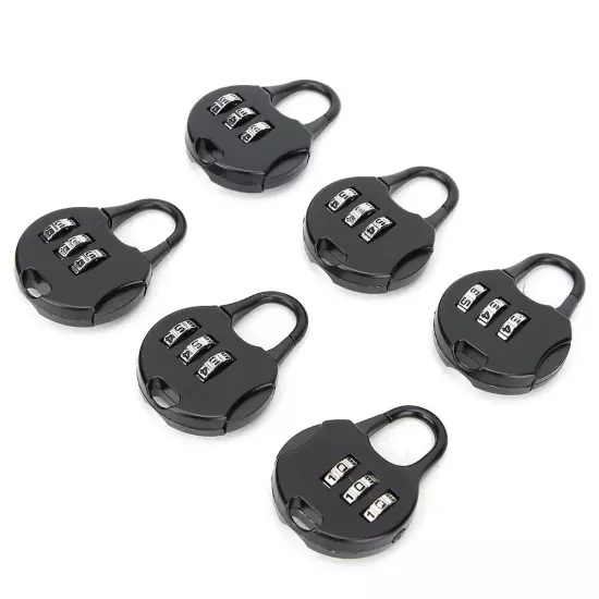 6pcs Portable 3 Digit Password Padlock Anti Theft Lock For Backpack Statione WYD