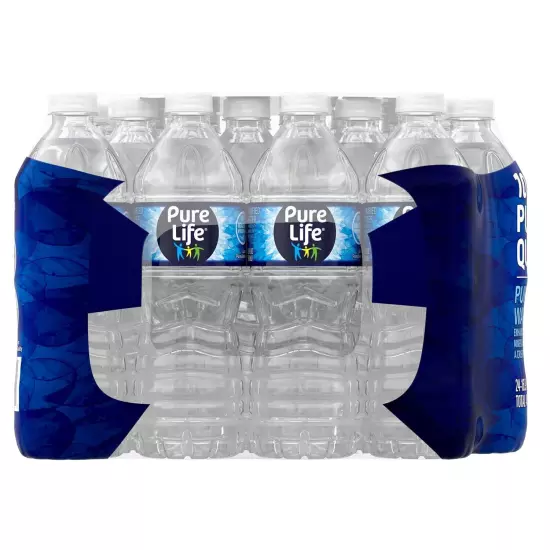 Pure Life Purified Water 16.9 fl oz & 8 Fl Oz Plastic Bottled Water 24 Pack