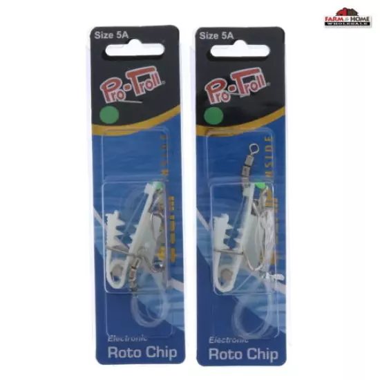 Pro-Troll Roto Chip Electronic Bait Holder #5A 2312 Glow White ~ 2 Pack