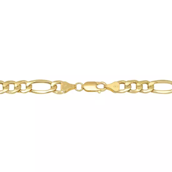 10k Yellow Gold 2mm-9.5mm Figaro Link Chain Necklace Bracelet 7"-30" Hollow