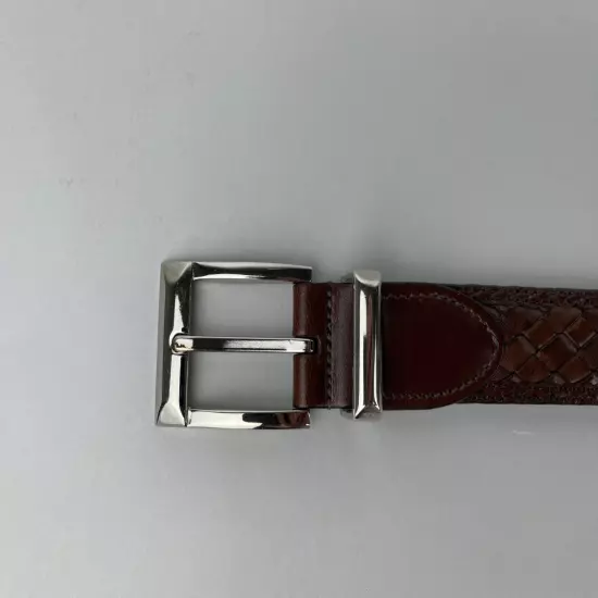 Bragano Brown Leather Belt w/ Metal Buckle Made & Crafted in Canada Size 32