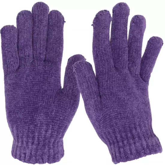 Women's Soft and Stretchy Chenille Basic Winter Magic Gloves