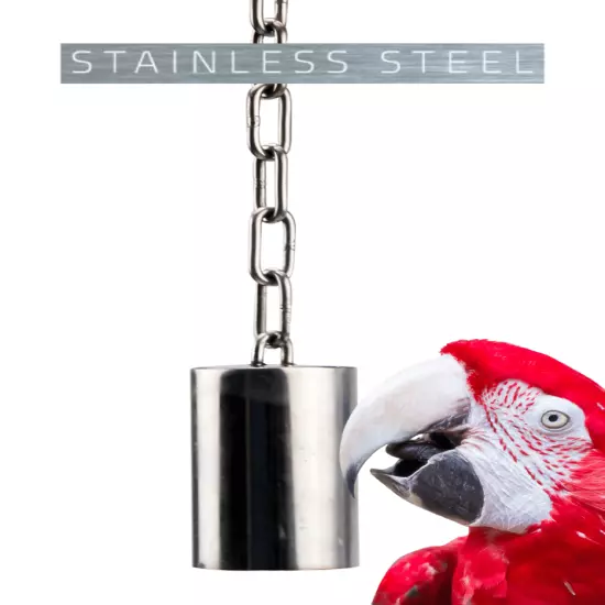 Bonka Bird Toys 1644 Large Stainless Steel Pipe Bell Durable Noise Parrot Cage