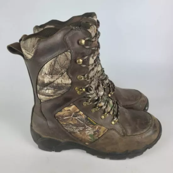 Herter's Mens Hunting Boots Brown Camouflage Lace Up Waterproof Leather 11.5