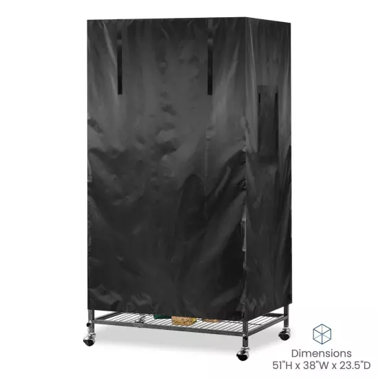 Large Bird Cage Cover Waterproof Parrot Cage Seed Catcher 51" x 38" x 23.5" Inch