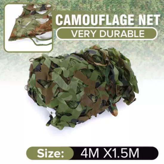 Woodland Camouflage Hunting Netting Military Camo Net Camping Cover 13 x 5