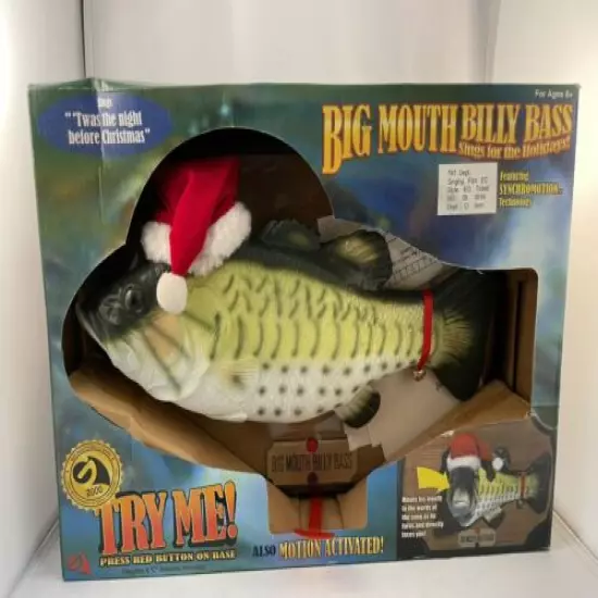 Gemmy Rare Christmas Holidays Big Mouth Billy Bass Singing Fish NEW IN BOX