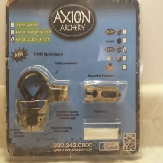 AXION LH Arrow Rest Archery Raze Lock Rest Lost Camo AT NEW! FREE SHIPPING