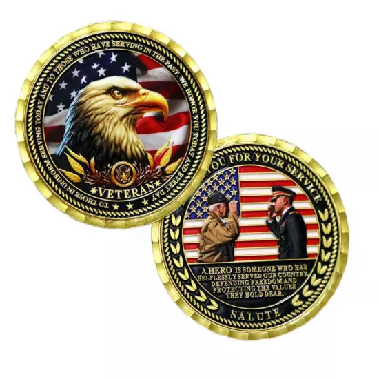 Thank You for Your Service Veteran Coin Military Gratitude Challenge Coins