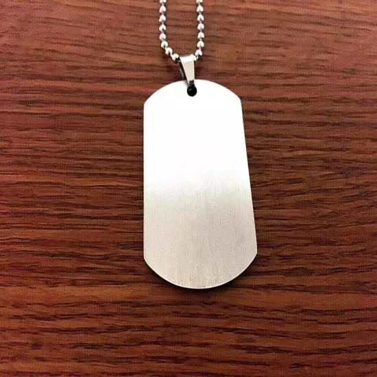 Stainless Steel Faith Isaiah 40:31 Scripture Military Dog Tag Necklace Engraved