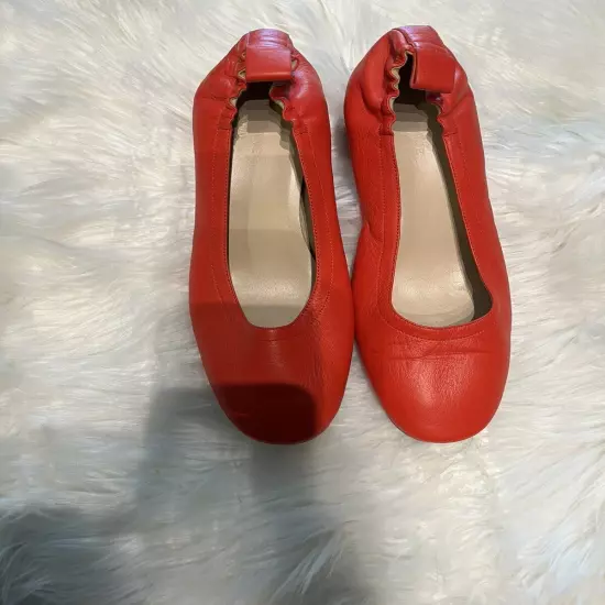 Everlane Women's Red The Italian Leather Day Heel Size 11 Pre Owned