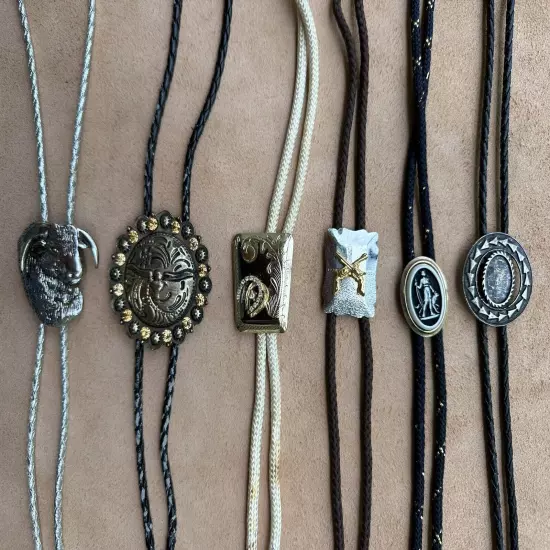 Lot Of 6 Vintage Western Bolo Ties B Stock