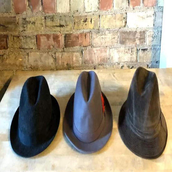 VTG Lot Men's Fedora Hats - Allyn St. George, J.J. Hat, Center, YA - Size Medium