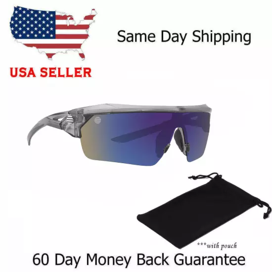 VERTX & KHAN Half Frame Premium Sport Polarized Sunglasses New Wrap Around USA