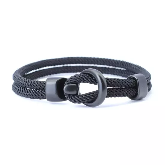 Pulsera de cuerda Náutica de doble capa para hombre accesorios de supervivencia