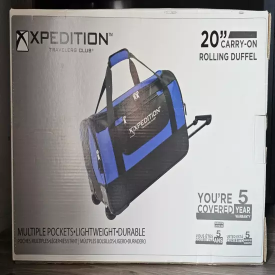 NIB Carry On Rolling Duffel Bag 20" Xpedition Travelers Club