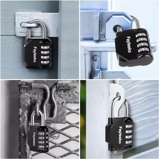 Combination Lock, 4 Digit Combination Padlock for School Gym Sports Locker, Fenc