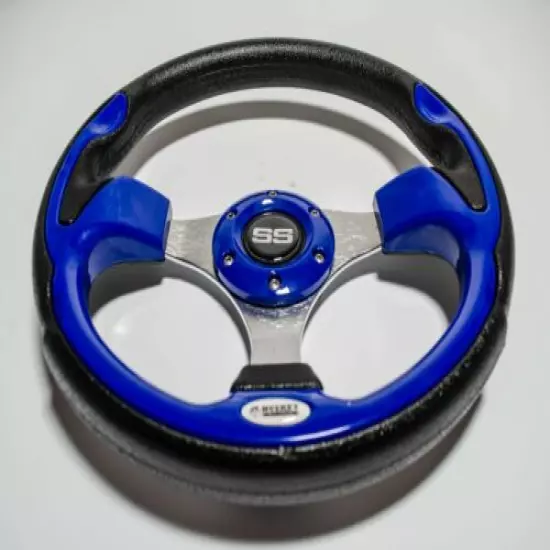 Yamaha Blue SS Golf Cart Steering Wheel w/ Hub Adapter 