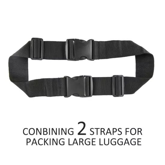 4 pack Add a Bag Luggage Strap Adjustable Travel Suitcase Belt Attachment, Black