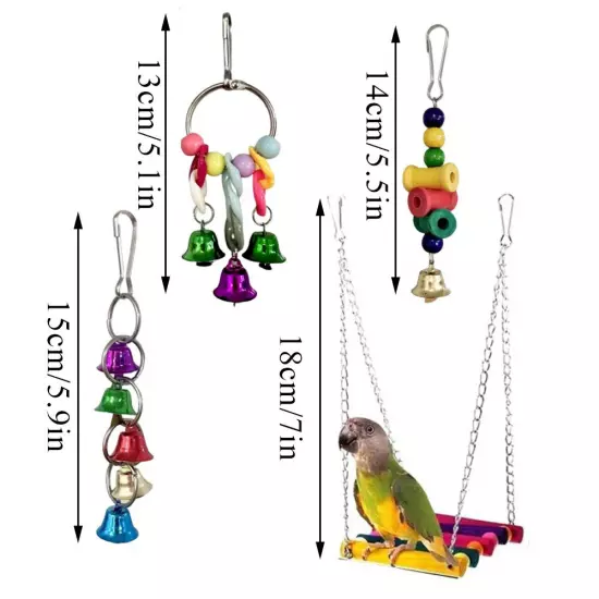 Parrot Ladder Takraw Ball Ring Colorful Bell Toy Budgie Cockatiel Cage Bird Toys