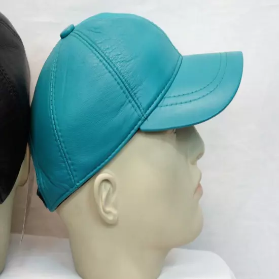 New 100% Real Genuine Lambskin Leather Baseball Cap Hat Sports Visor 40 COLORS