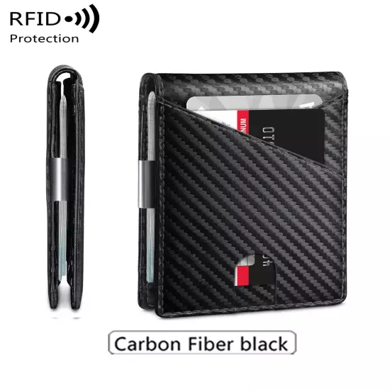 Minimalist men's wallet RFID anti-theft brush double fold cross front pocket