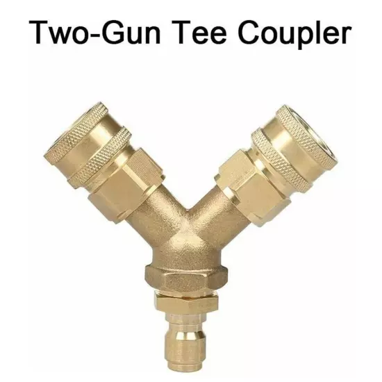 3/8 Fitting Pressure Washer Tee Splitter Coupler Brass 1PC Brand New