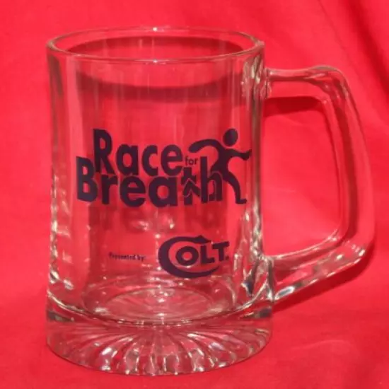 COLT Firearms Factory Race for Breath Glass Mug RARE