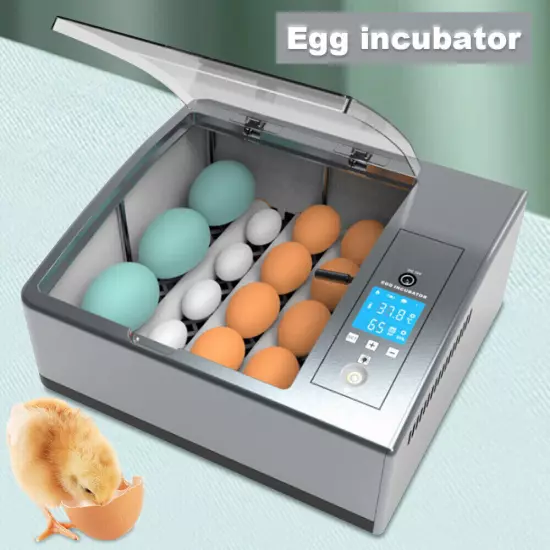 16 Eggs Incubator Poultry Mini Digital Hatcher Auto Turner Duck Bird Hatching