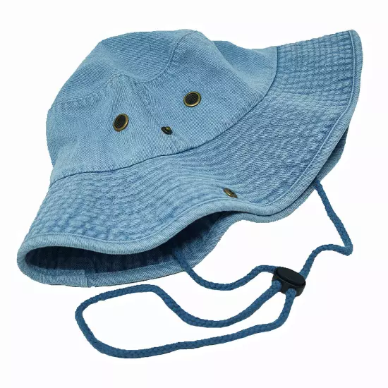 Unisex 100% Cotton Bucket Hat Fishing Camping Safari Boonie Sun Brim Summer Cap