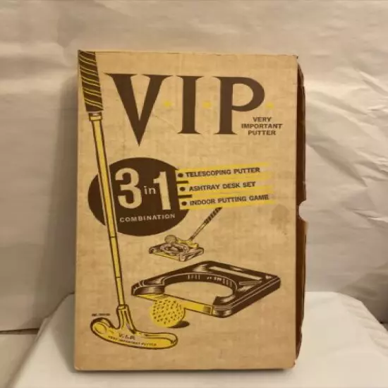 RARE Vintage VIP 3 in 1 Telescopic Brass Golf Putter Compact Club Putting Game