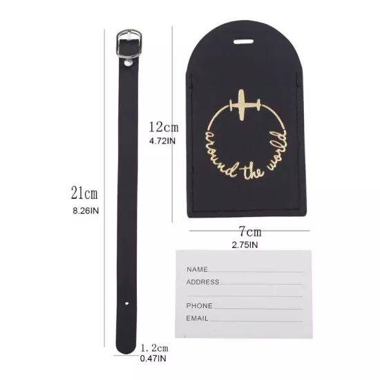 PU Leahter Luggage Tags Privacy for Protection Name Phone Address Travel Bag Lab